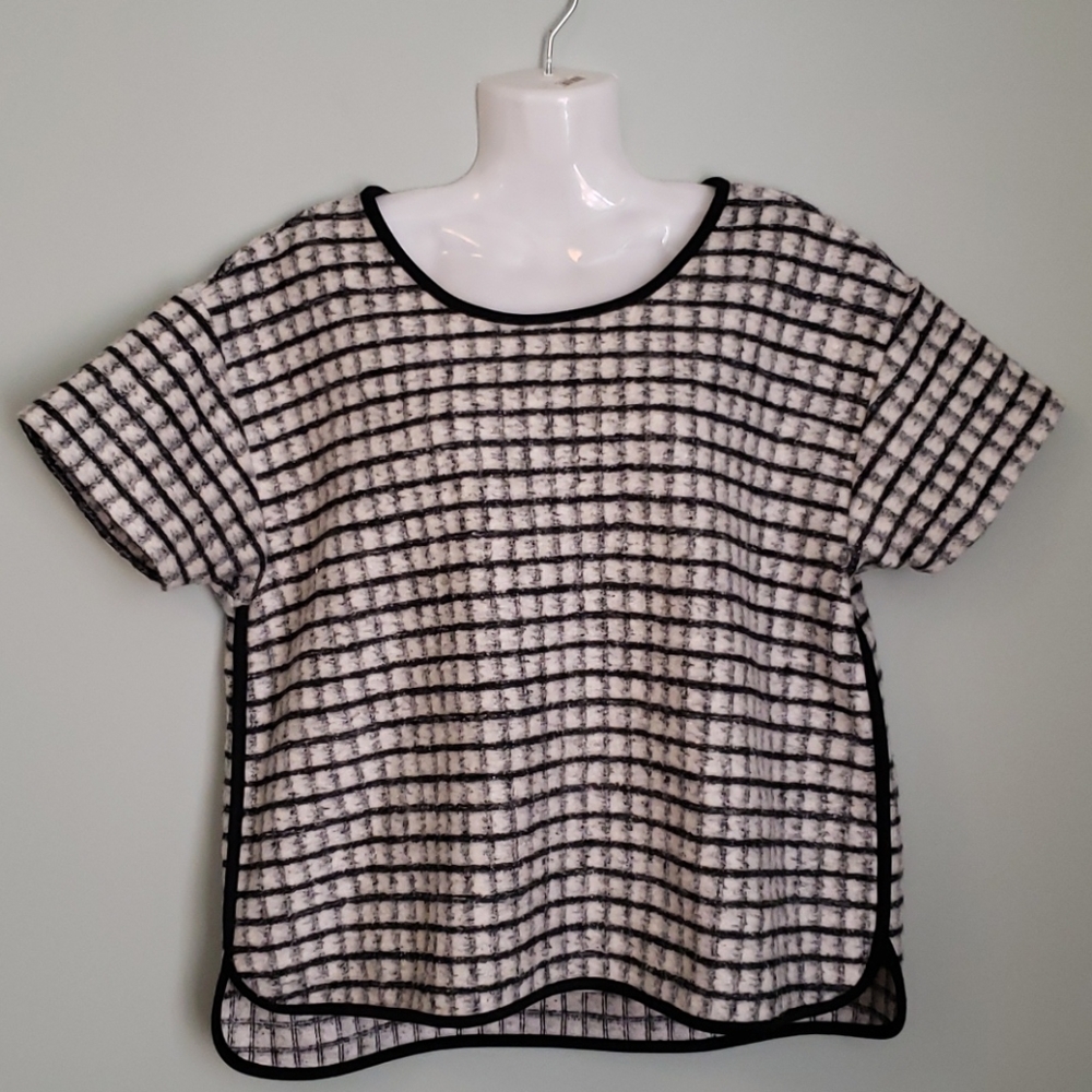 Madewell Brushed Windowpane Plaid Wool Sweater